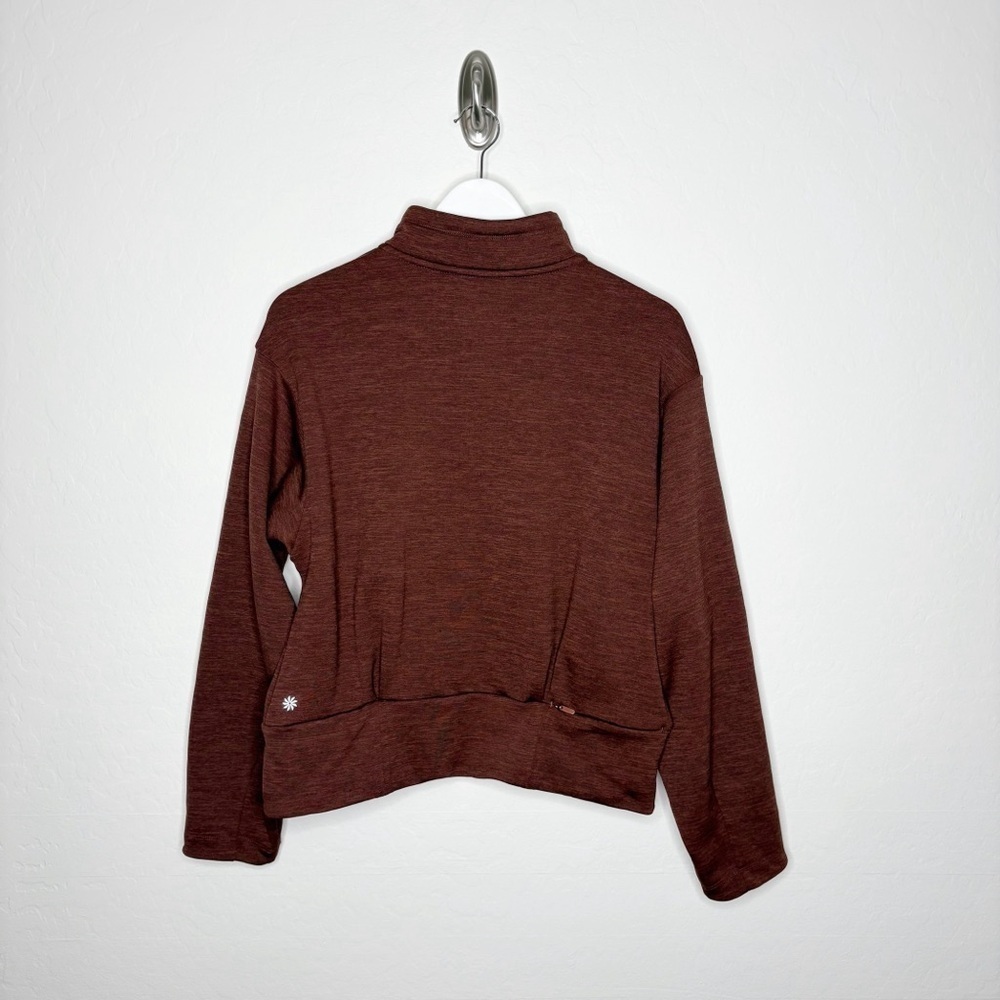 Athleta Altitude Polartec Half Zip Sweatshirt Mahogany Heather Size Small - Picture 8 of 12